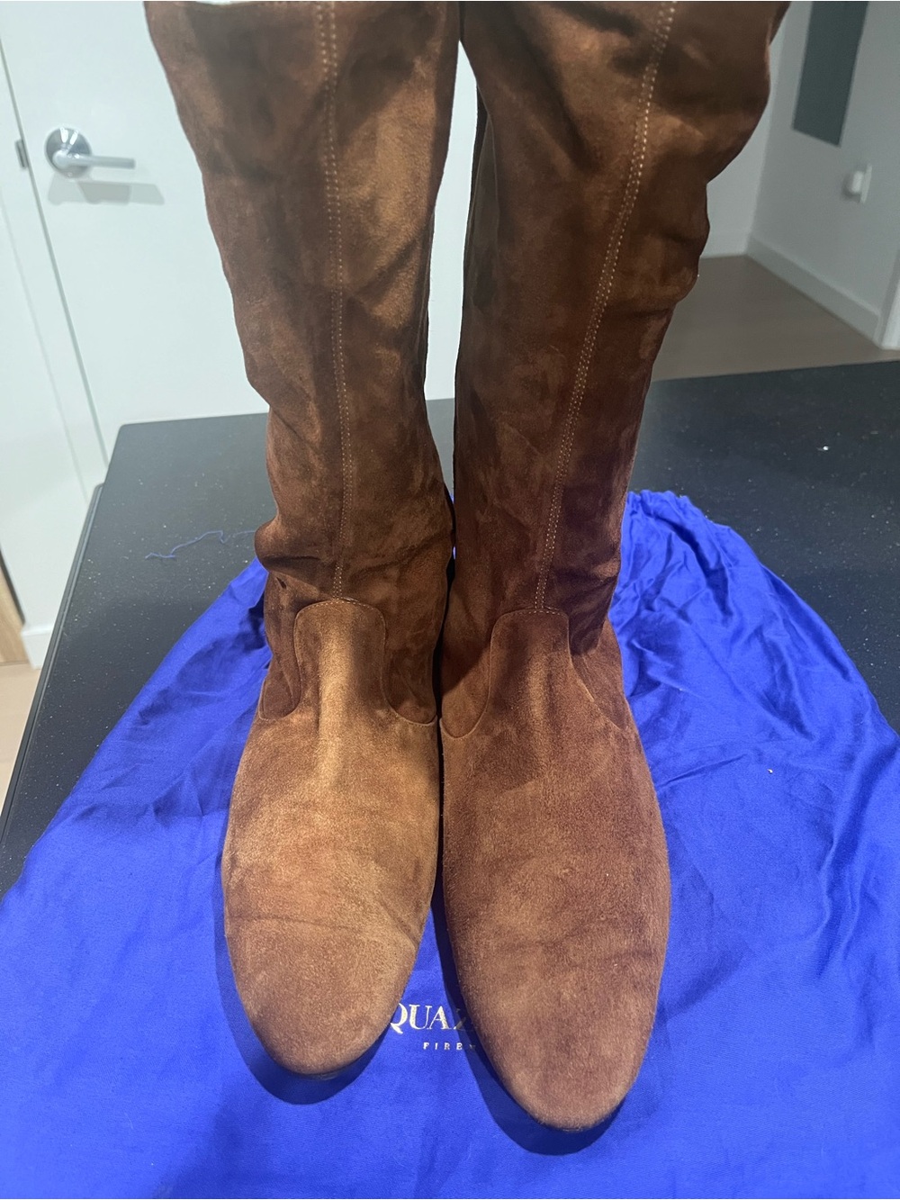 Aquazzura Brown Suede Over-The-Knee Boots